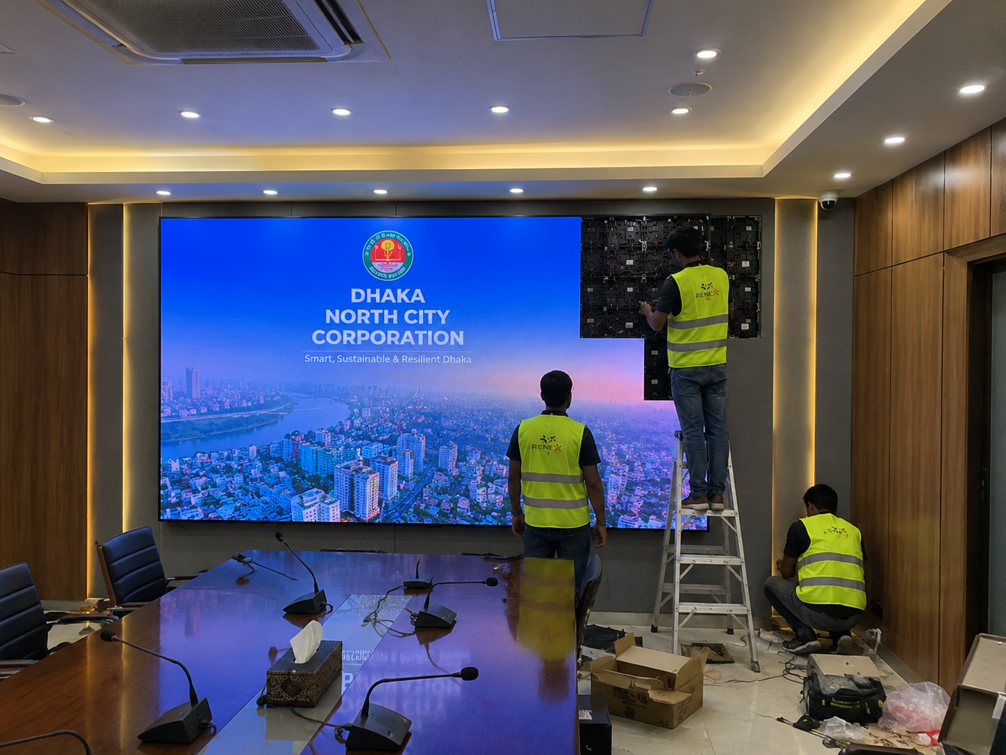 P2.5 Boardroom LED Video Wall project by Renex Digital in Dhaka, Bangladesh